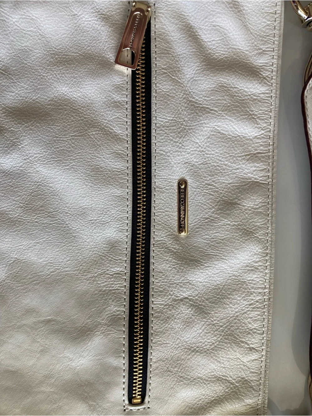 Rebecca Minkoff White Leather Hobo with Gold Studs